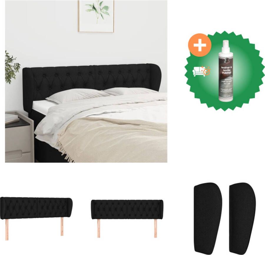 VidaXL Hoofdbord Zwart 163x23x78 88 cm Duurzaam materiaal verstelbare hoogte comfortabele ondersteuning Bedonderdeel Inclusief Reiniger - Foto 2