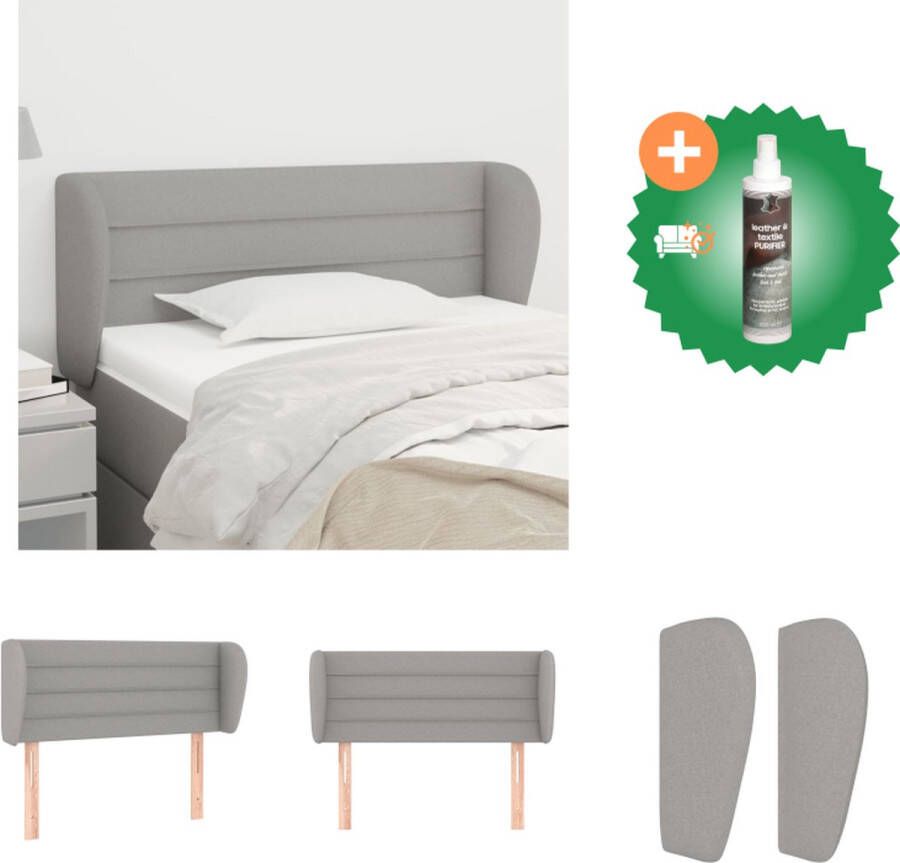 VidaXL Hoofdbord Klassiek ontwerp Lichtgrijs 93 x 23 x 78 88 cm Ademend en duurzaam stofmateriaal Verstelbare hoogte Stevige houten poten Comfortabele rugondersteuning Eenvoudige montage Bedonderdeel Inclusief Reiniger