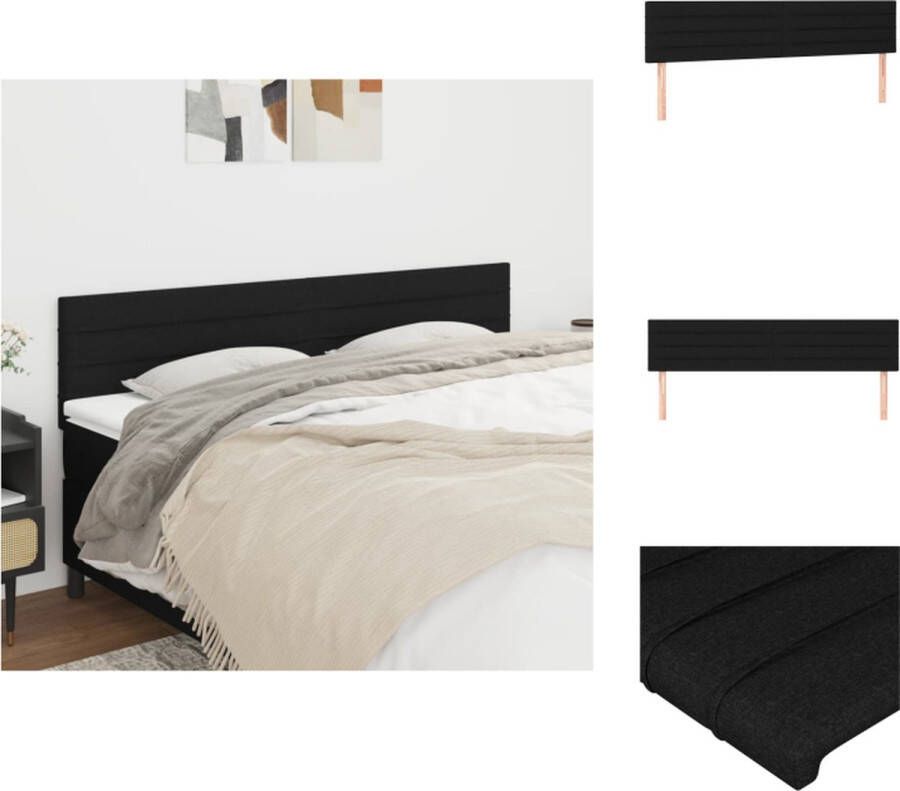 VidaXL Klassiek Hoofdbord Stijlvol Ontwerp Complete Uitstraling Duurzaam Stevige Houten Poten Verstelbare Hoogte Comfortabele Ondersteuning Zwart 80 x 5 x 118 128 cm 2 stuks Bedonderdeel - Foto 3