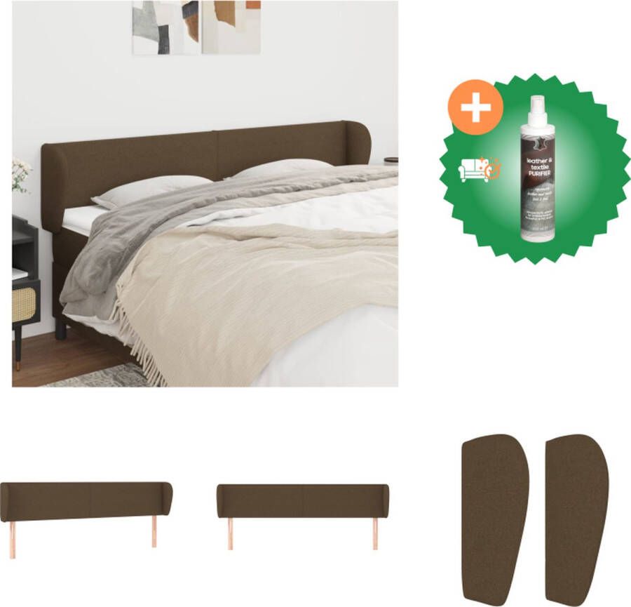 VidaXL Hoofdeind Klassiek Hoofdbord Afmeting- 163x23x78 88 cm Kleur- Donkerbruin Bedonderdeel Inclusief Reiniger