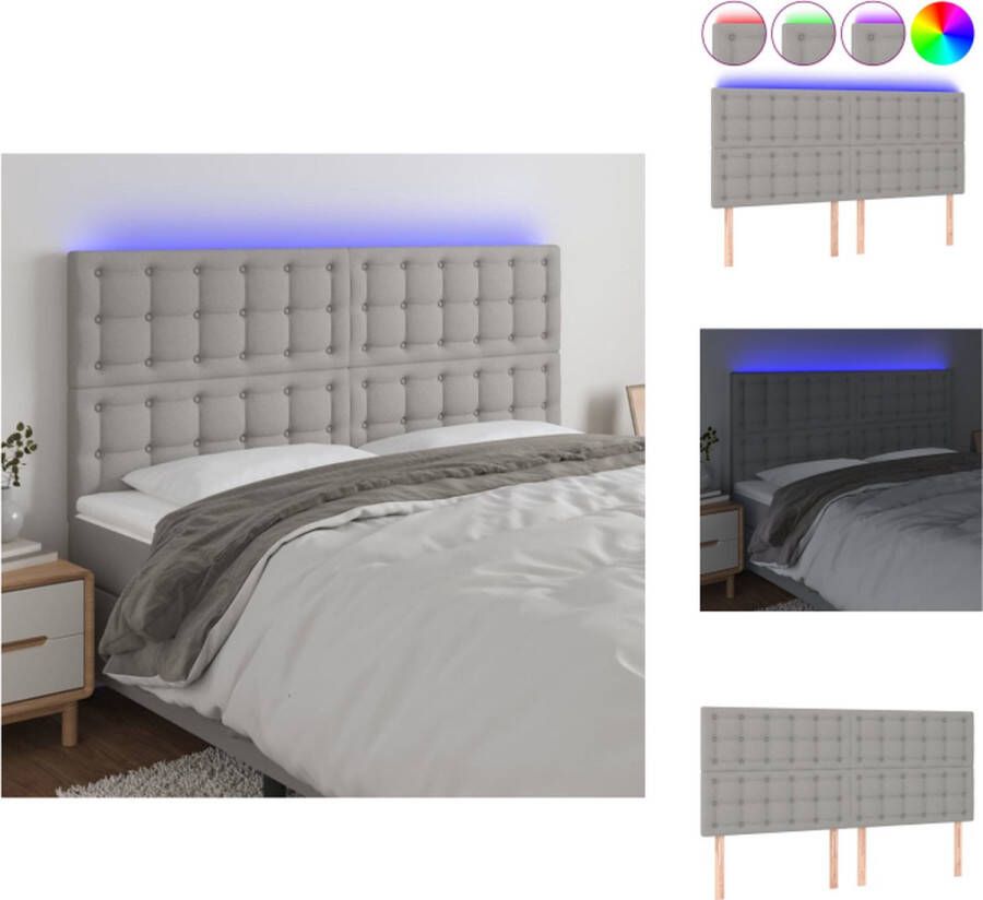 VidaXL Hoofdeind Klassiek LED Bedframe Afmeting- 160 x 5 x 118 128 cm Ken- Duurzaam LED-verlichting Verstelbaar Comfortabele ondersteuning Levering bevat- 1 x hoofdeind 2 LED-strips Bedonderdeel