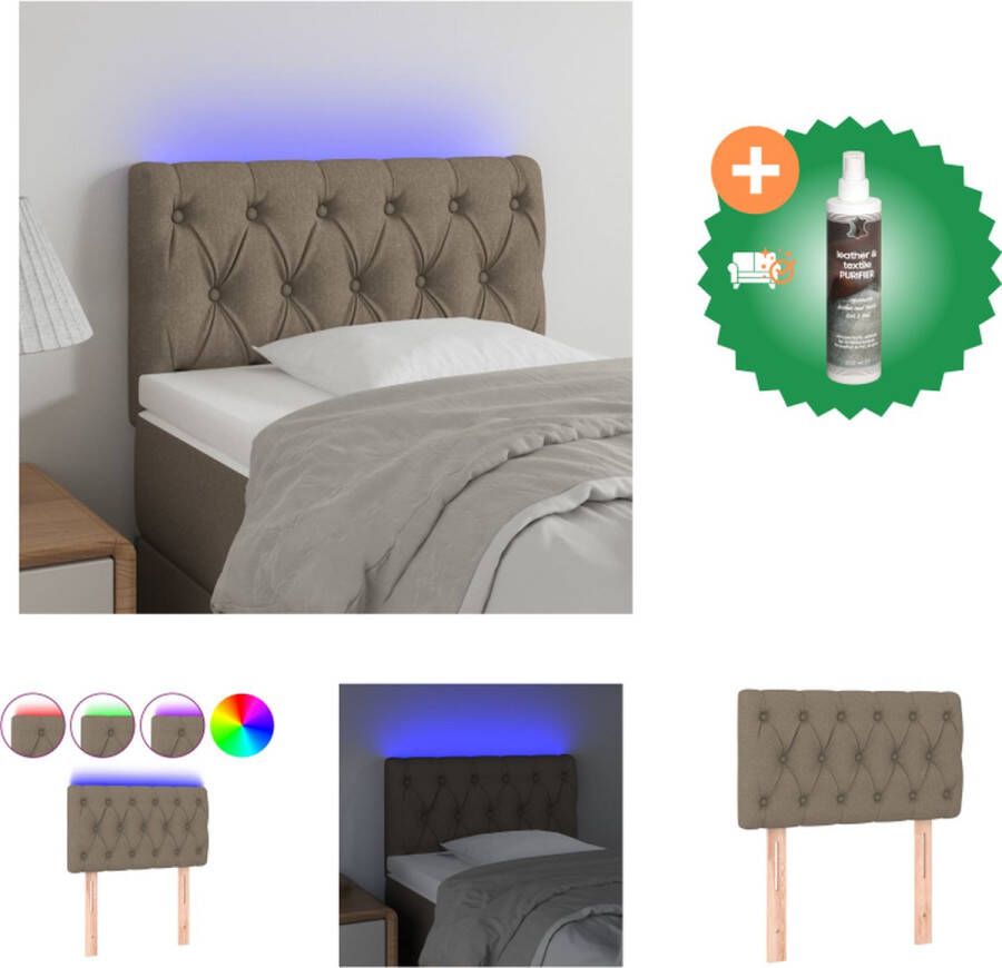 VidaXL Hoofdeind Klassiek LED-hoofdbord Hoofdborden Afmeting- 80 x 7 x 78 88 cm Ken- Verstelbare hoogte Bedonderdeel Inclusief Reiniger