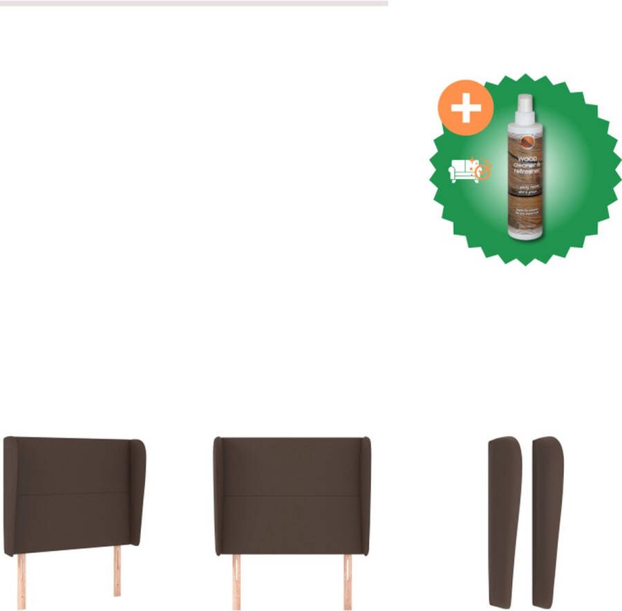 VidaXL Hoofdeind Luxe Kunstleren Hoofdbord 83 x 23 x 118 128 cm Bruin Bedonderdeel Inclusief Houtreiniger en verfrisser