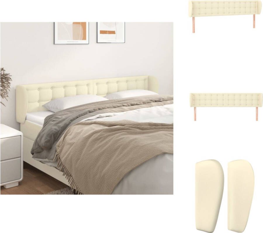 VidaXL Hoofdeind massief kunstleren hoofdbord 163x23x78 88cm comfortabele ondersteuning Bedonderdeel