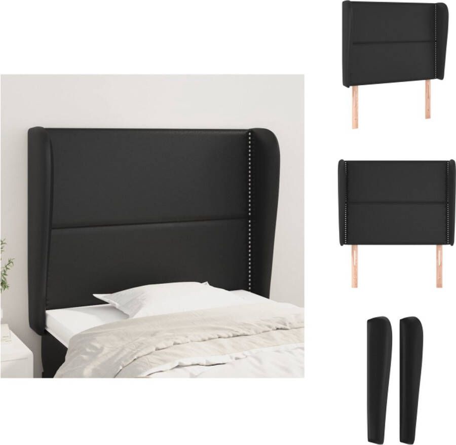 VidaXL Hoofdbord Hoofdborden Hoofdeinde Houten Hoofdbord met randen 83x23x118 128 cm kunstleer zwart