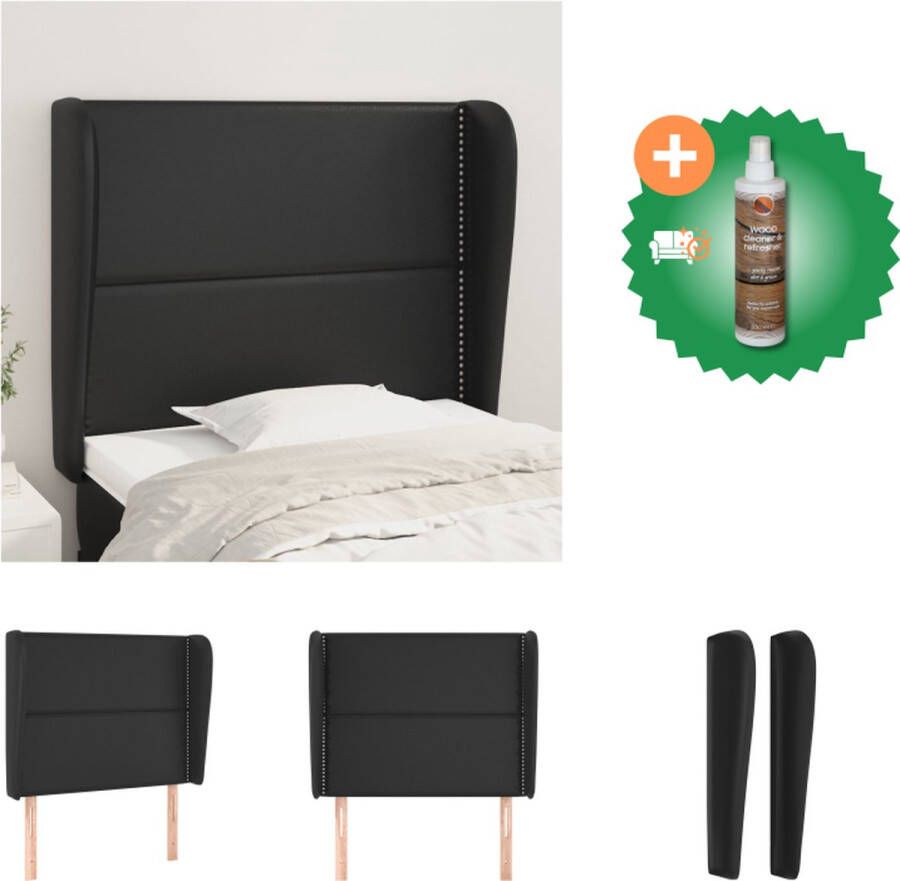 VidaXL Hoofdeind x Hoofdbord 83x23x118 128 cm Zwart Kunstleer Bedonderdeel Inclusief Houtreiniger en verfrisser