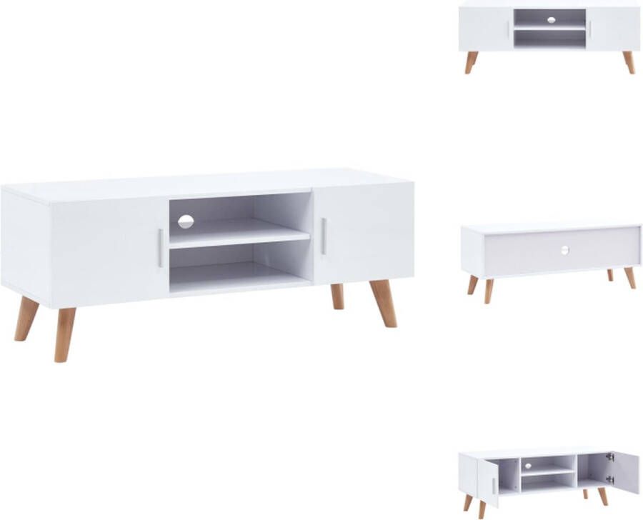 VidaXL Hoogglans TV-meubel 120 x 40 x 46 cm Wit Kast