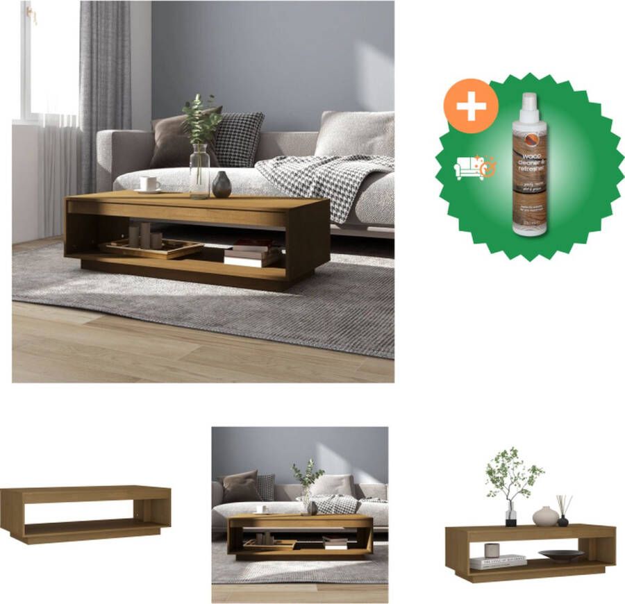 VidaXL Houten Banktafel Salontafel 110 x 50 x 33.5 cm Massief Grenenhout Tafel Inclusief Houtreiniger en verfrisser