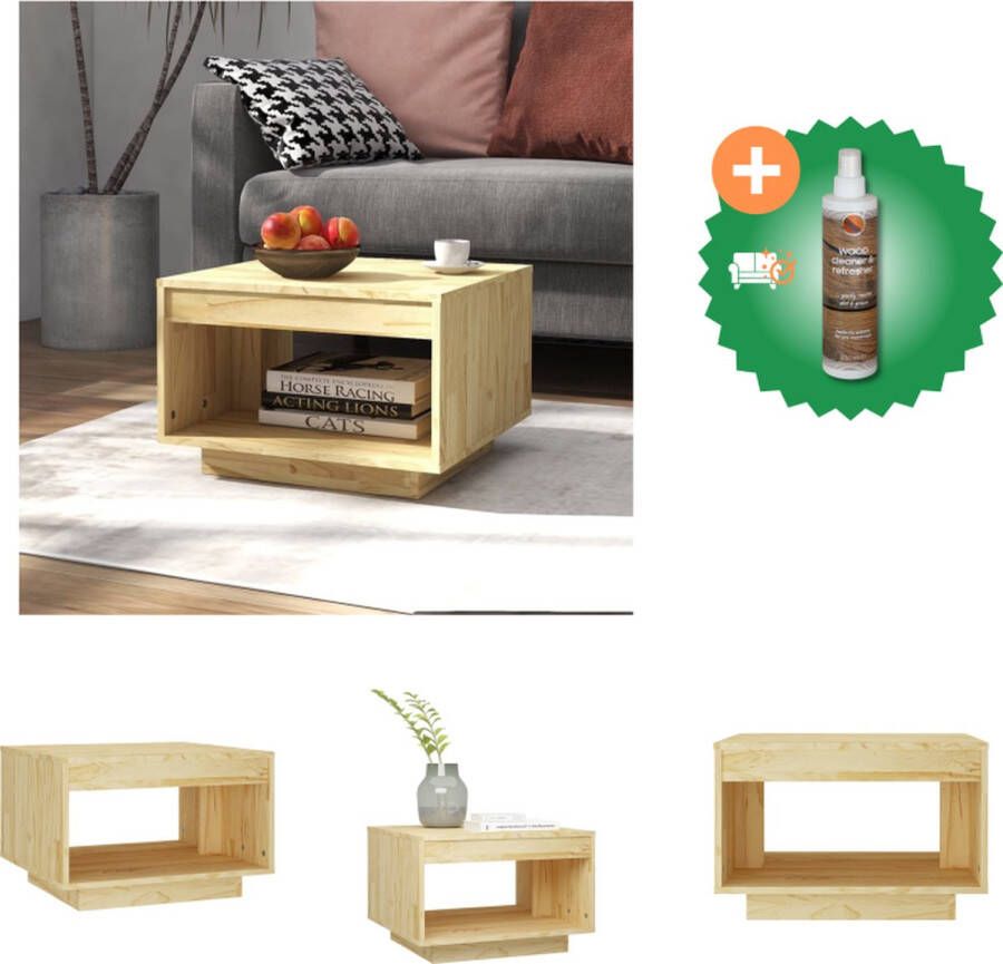 VidaXL Houten Banktafel Salontafel 50 x 50 x 33.5 cm Opbergschap Tafel Inclusief Houtreiniger en verfrisser