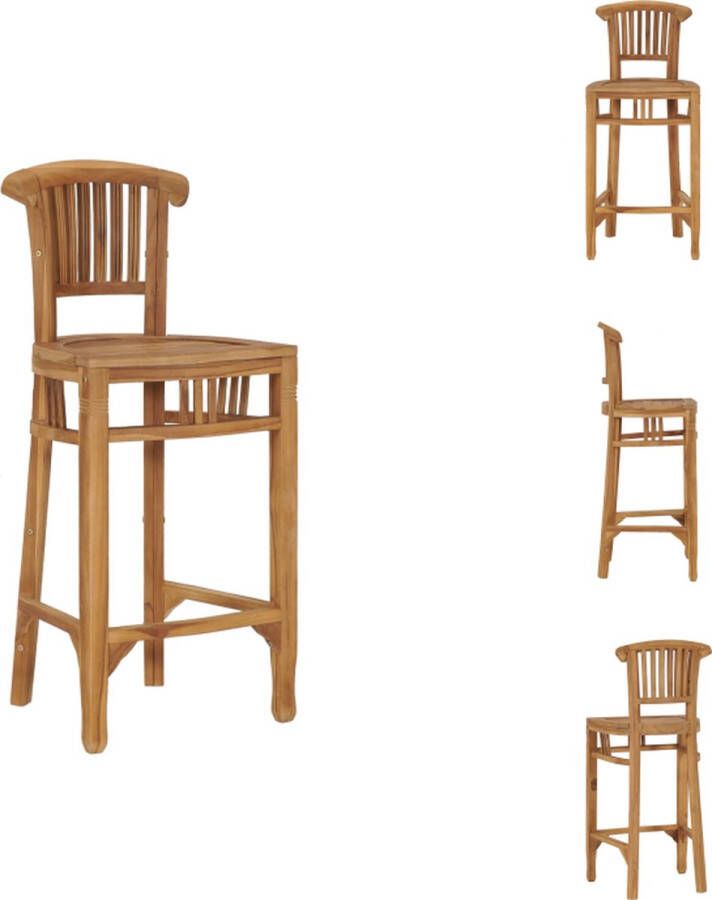 VidaXL Barstoel Barstoelen Barkruk Barkrukken Barkruk massief teakhout - Foto 2
