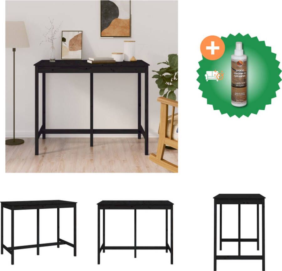VidaXL Houten Bartafel Massief Grenenhout 140 x 80 x 110 cm Rustieke uitstraling Tafel Inclusief Houtreiniger en verfrisser