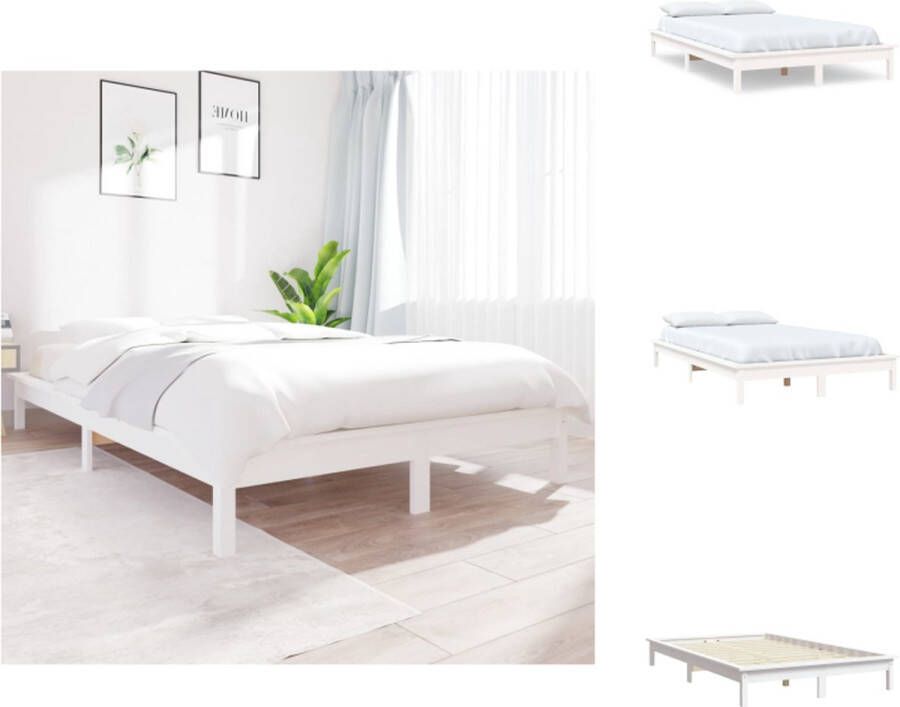 VidaXL Houten Bed Klassiek Bedframe 202 x 131.5 x 26 cm Massief grenenhout Bed