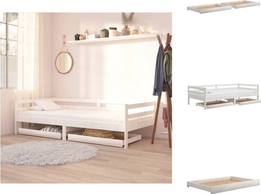 VidaXL Houten Bedbanklade Onder het Bed Massief Grenenhout 88 x 61 x 9 cm Easy-glide Wielen Bedonderdeel