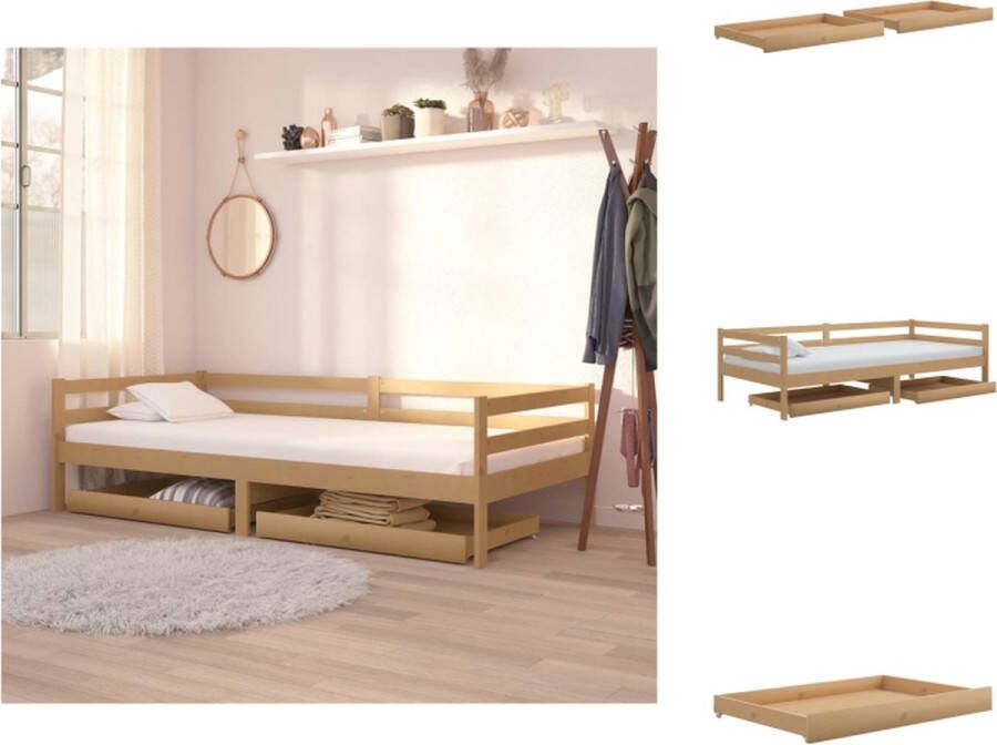 VidaXL Houten Bedbanklade Opberglades Onder het Bed Massief Grenenhout 88 x 61 x 9 cm Bedonderdeel