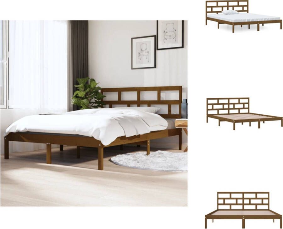 VidaXL Houten Bedframe 120 x 190 cm Honingbruin Bed