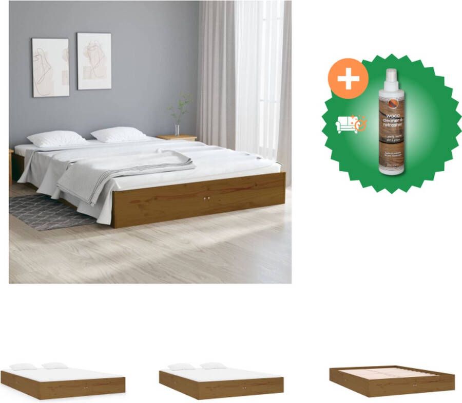 VidaXL Houten Bedframe Modern Bedroom Bedframe Afmeting- 195.5 x 140.5 x 69.5 cm Ken- Hoogwaardig massief grenenhout Bed Inclusief Houtreiniger en verfrisser - Foto 3