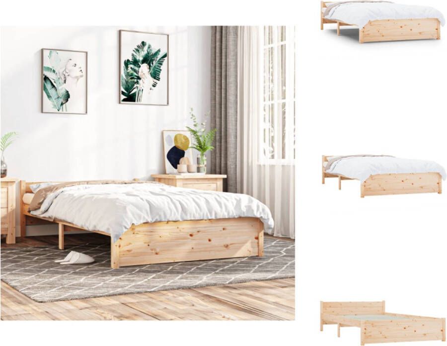 VidaXL Bedframe Bedframes Bed Bedbodem Bedframe zonder matras massief hout 140x200 cm