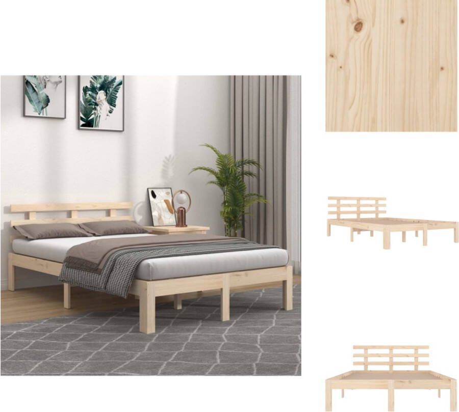 VidaXL Houten Bedframe 150 x 200 cm Massief Grenenhout Stabiel Comfortabel Bed