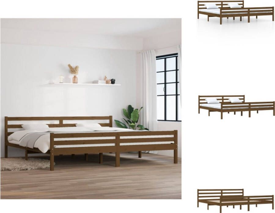 VidaXL Houten Bedframe 180 x 200 cm Honingbruin Massief Grenenhout Bed