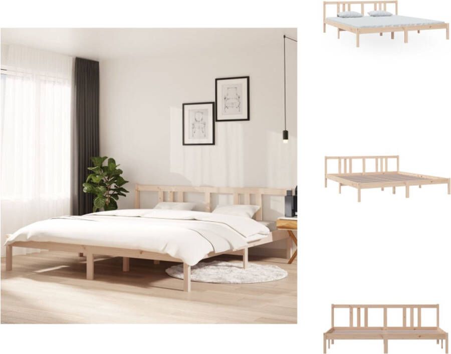 VidaXL Houten Bedframe 180 x 200 cm Hoogwaardig Massief Grenenhout Stabiel en Comfortabel Bed