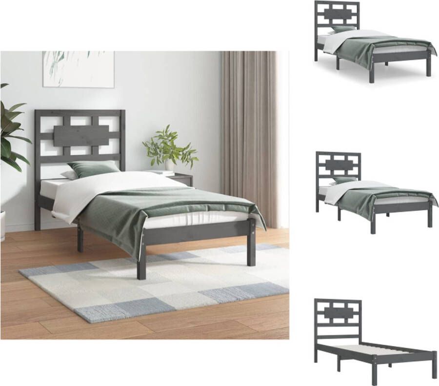 vidaXL Houten Bedframe 205.5 x 105.5 x 31 cm Massief Grenenhout Bed