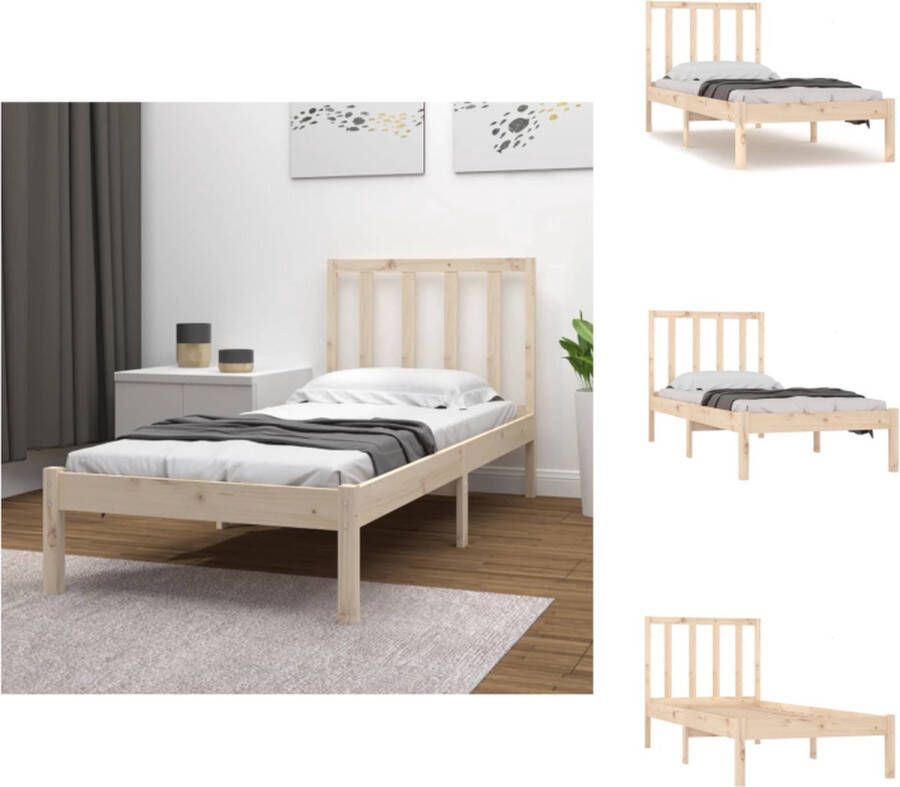 VidaXL Houten bedframe 205.5 x 106 x 100 cm massief grenenhout Bed