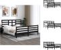 VidaXL Houten Bedframe 205.5 x 186 x 104 cm Zwart Massief grenenhout Inclusief hoofd- en voeteneind 180 x 200 cm (6FT Super King) Montage vereist Bed - Thumbnail 1