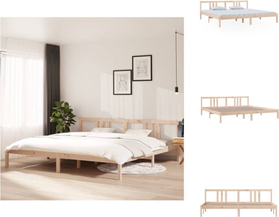 vidaXL Houten Bedframe 205.5 x 205.5 x 69.5 cm Massief Grenenhout Stabiel en Comfortabel Bed