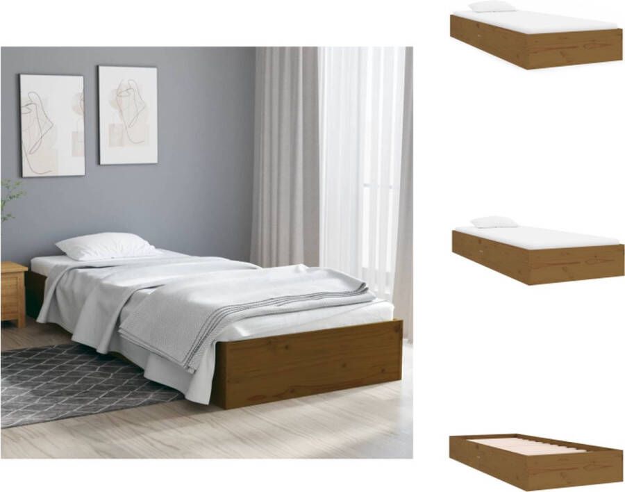 VidaXL Houten Bedframe Afmeting- 193 x 77.5 x 23 cm Ken- Hoogwaardig massief hout Bed