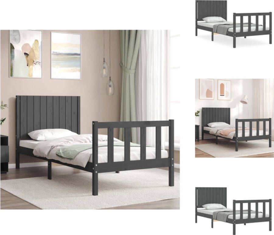 VidaXL Houten Bedframe Bed 205.5 x 95.5 x 100 cm Massief grenenhout Bed
