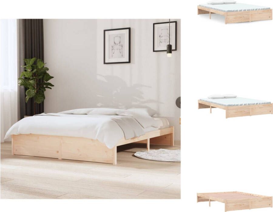 vidaXL Houten Bedframe Bedden 140 x 200 cm Massief Grenenhout Bed