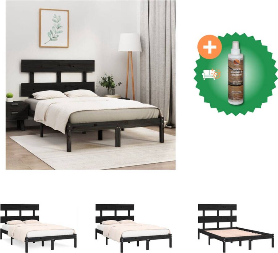 VidaXL Houten Bedframe Bedden 205.5 x 125.5 x 31 cm Massief grenenhout Bed Inclusief Houtreiniger en verfrisser