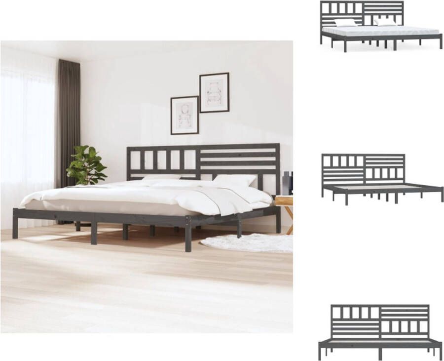 VidaXL Houten Bedframe Bedden 205.5 x 206 x 100 cm Grijs Bed