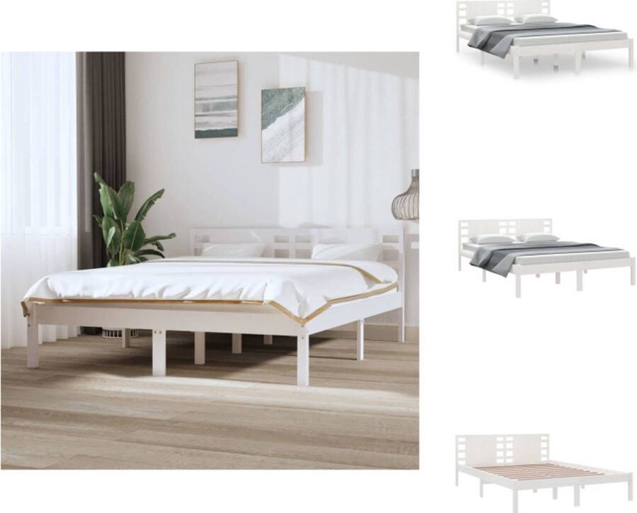 VidaXL Houten Bedframe Bedframes 205.5 x 146 x 100 cm Massief grenenhout Bed