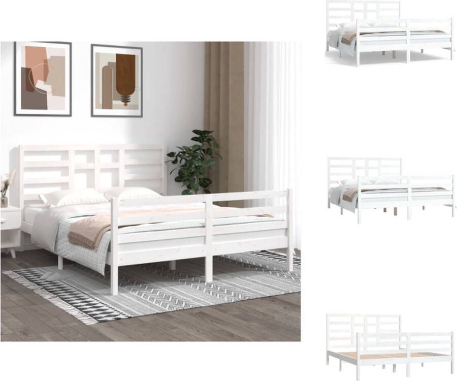 vidaXL Houten Bedframe Bedframes 205.5 x 166 x 104 cm Hoogwaardig massief grenenhout Bed