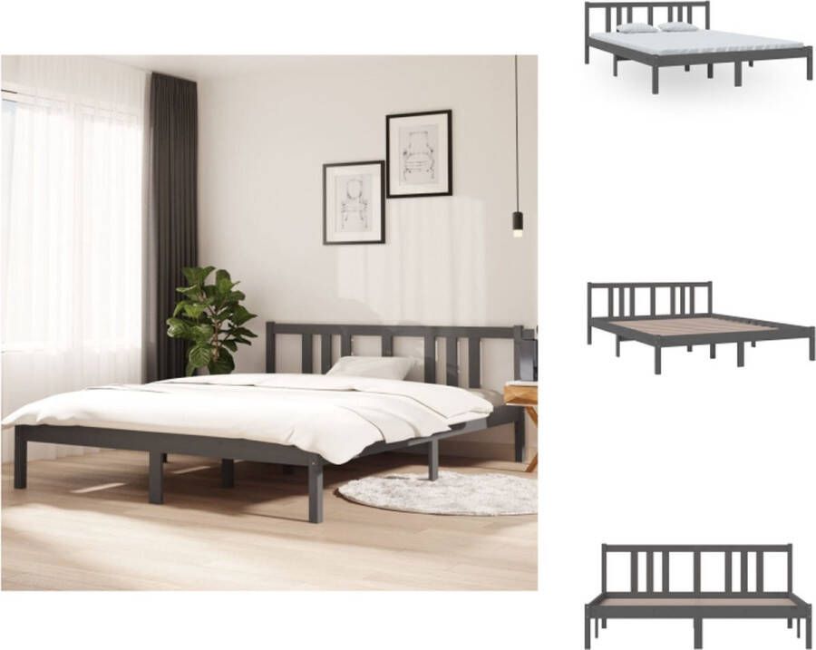 VidaXL Houten Bedframe Bedframes Afmeting- 205.5 x 155.5 x 69.5 cm Ken- Hoogwaardig massief grenenhout Bed - Foto 2