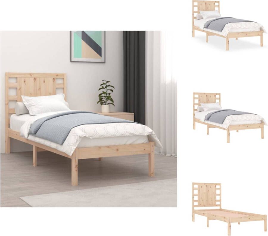 VidaXL houten bedframe Classic 100 x 200 cm Massief grenenhout Bed