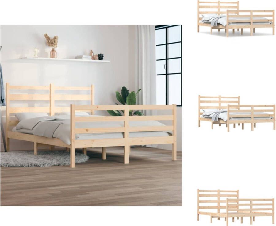 VidaXL Bedframe Bedframes Tweepersoonsbed Bed Bedframe massief grenenhout 160x200 cm