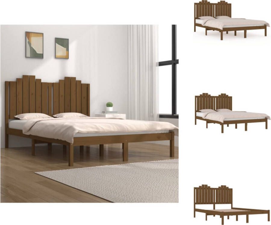 VidaXL Houten Bedframe Classic Bedframe 205.5 x 205.5 x 110 cm Massief grenenhout Bed