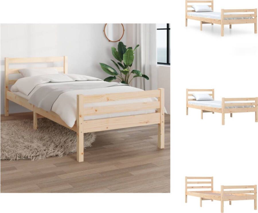 VidaXL Houten Bedframe eenpersoons 195.5 x 95.5 x 69.5 cm grenenhout Bed