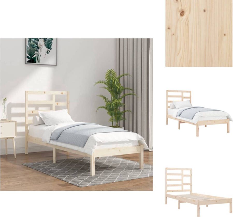 VidaXL Houten Bedframe eenpersoons 195.5 x 96 x 104 cm stabiel en comfortabel Bed