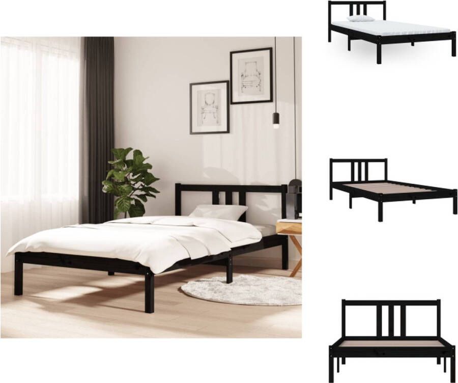 VidaXL Houten Bedframe Eenpersoonsbed 100x200 Massief Grenenhout Stabiel en Comfortabel Bed