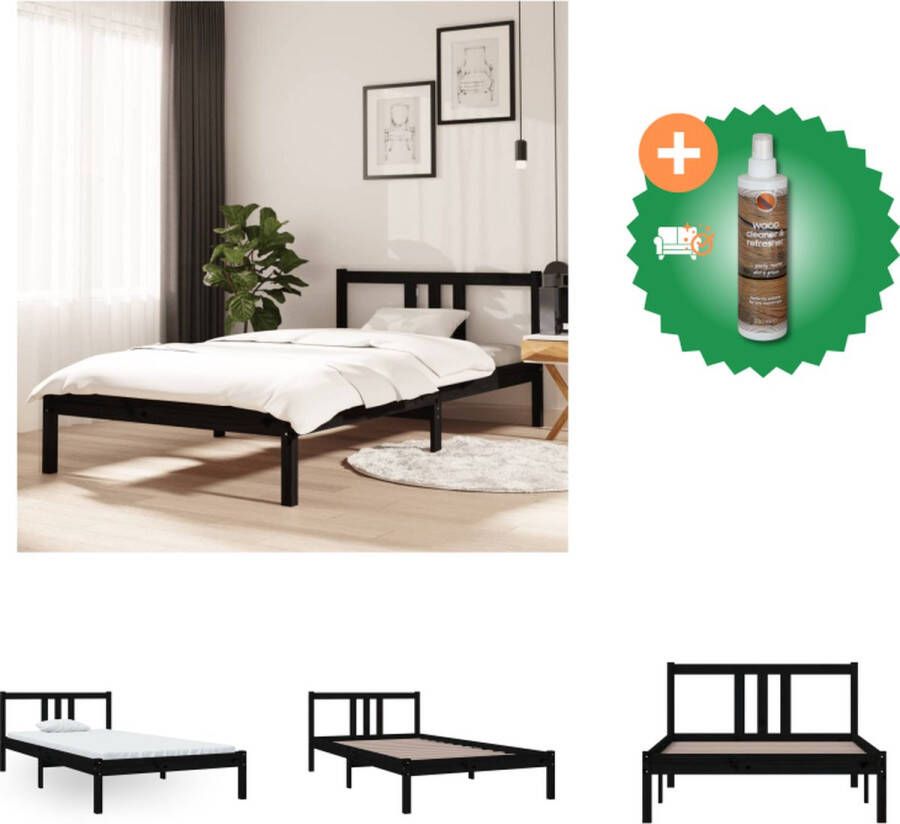 VidaXL Houten Bedframe Eenpersoonsbed 100x200 Massief Grenenhout Stabiel en Comfortabel Bed Inclusief Houtreiniger en verfrisser