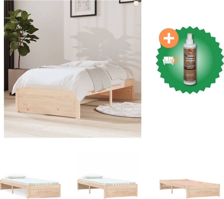 VidaXL Houten Bedframe Grenenhout Eenpersoons 195.5 x 81 x 104 cm Stabiel en Stijlvol Geschikt voor 75 x 190 cm Matras Montage vereist Inclusief Hoofdeind en Voeteneind Bed Inclusief Houtreiniger en verfrisser - Foto 6