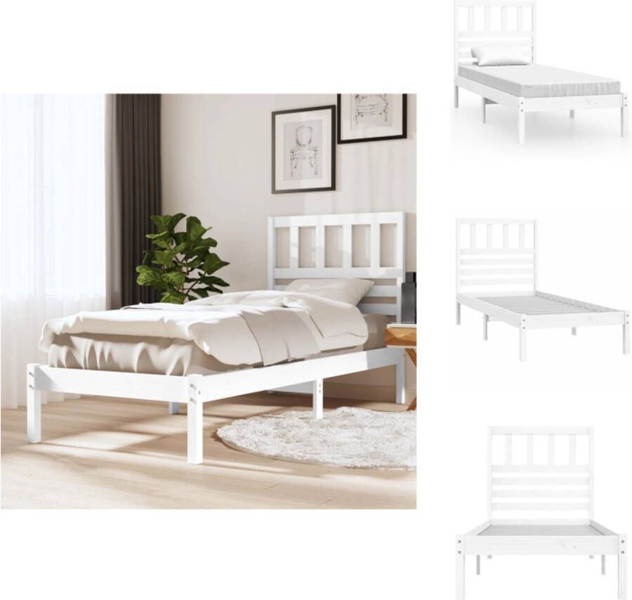 VidaXL Houten Bedframe Geniet van een heerlijke nachtrust meubilair Afmeting- 205.5 x 96 x 100 cm Ken- stevig en stabiel Bed