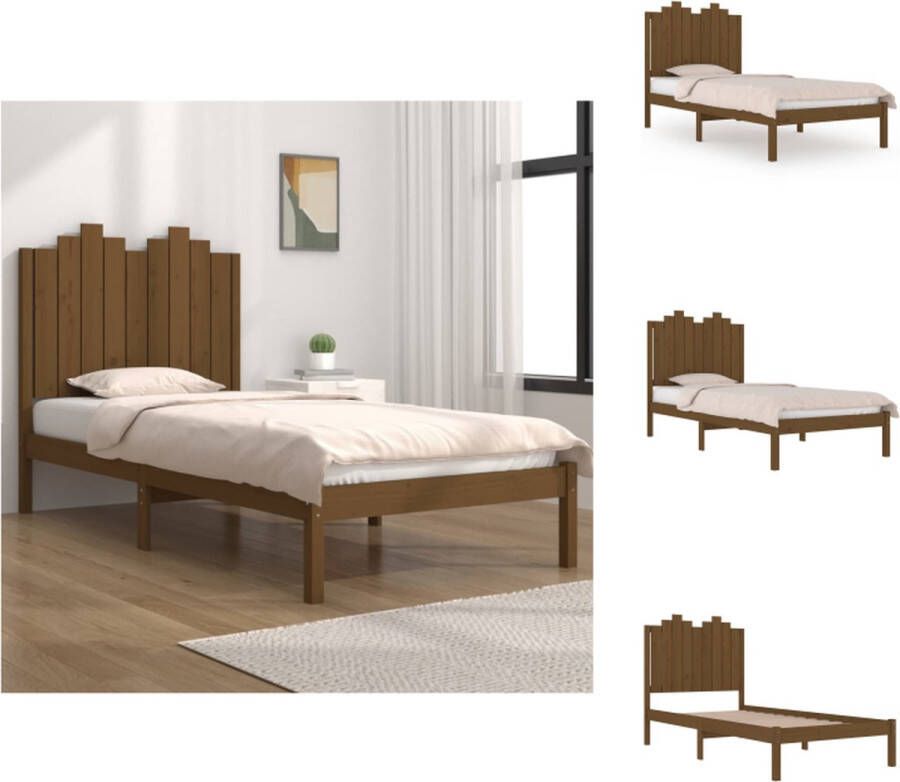 vidaXL Houten Bedframe Grenenhout 100 x 200 cm Honingbruin Bed