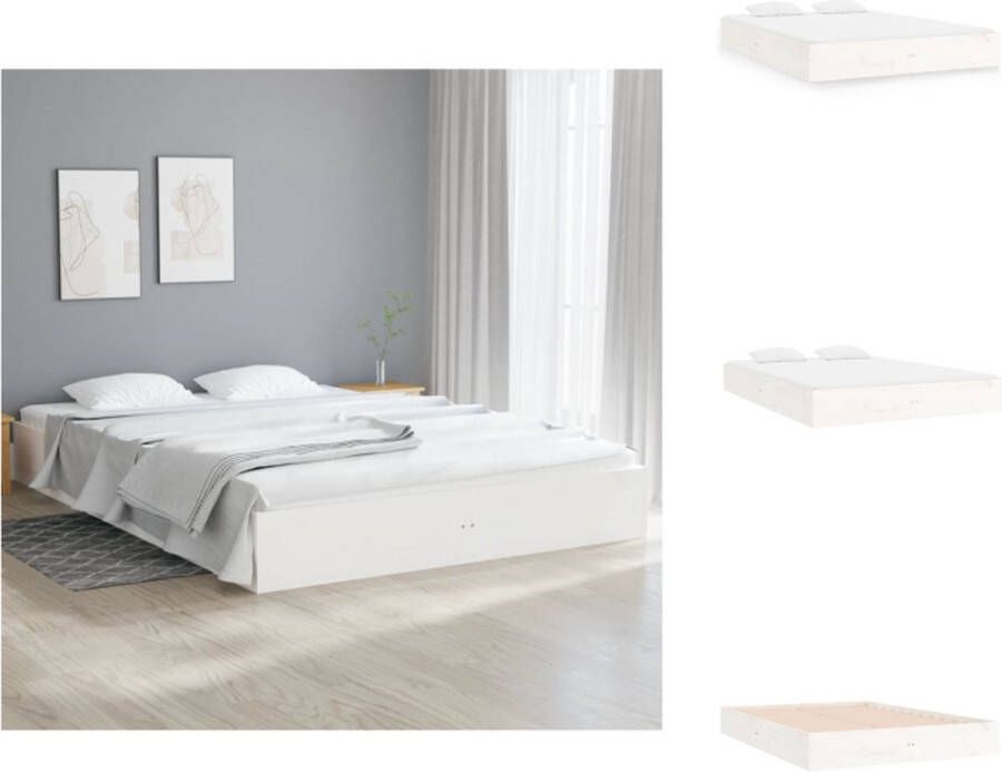 VidaXL Houten Bedframe Grenenhout 120 x 200 cm Wit Bed