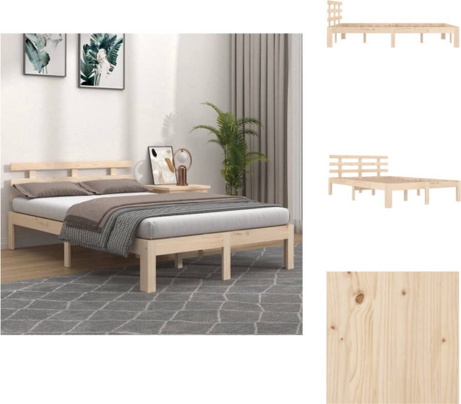 VidaXL Houten Bedframe Grenenhout 135 x 190 cm Rustiek Design Bed - Foto 1