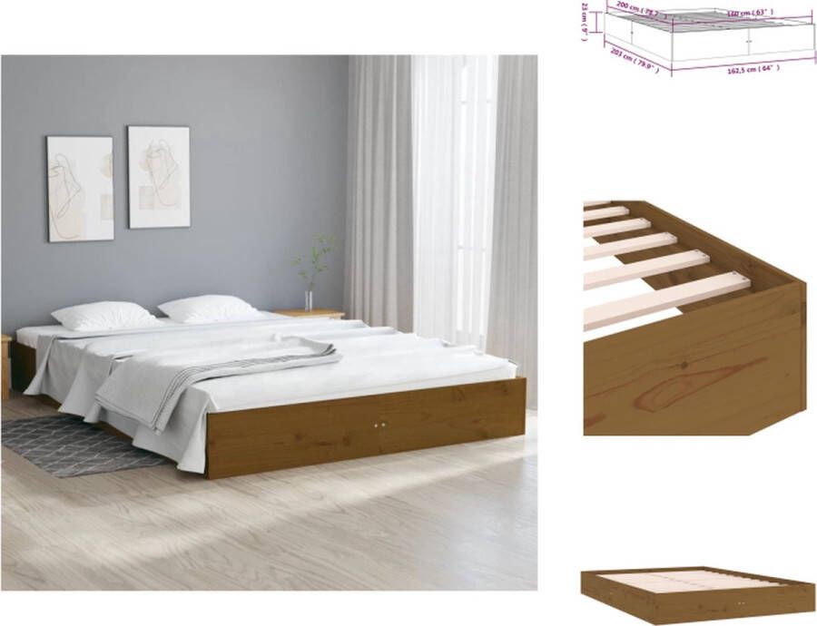 VidaXL Houten Bedframe Grenenhout 160 x 200 cm Honingbruin Bed