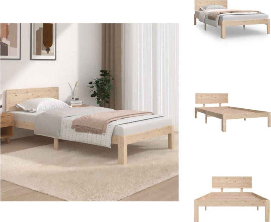 VidaXL Houten Bedframe Grenenhout 205.5 x 103.5 x 69.5 cm Geschikt voor matras 100 x 200 cm Montage vereist Bed